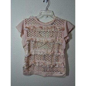 ITOO Blouse Y2K Trendy Boho Party Business Casual Pink Size Medium